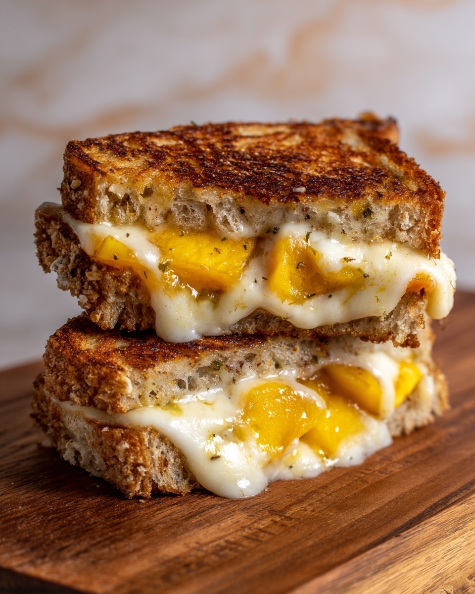 Honey Peach White Cheddar Grilled Cheese Recipe - Recipe Image