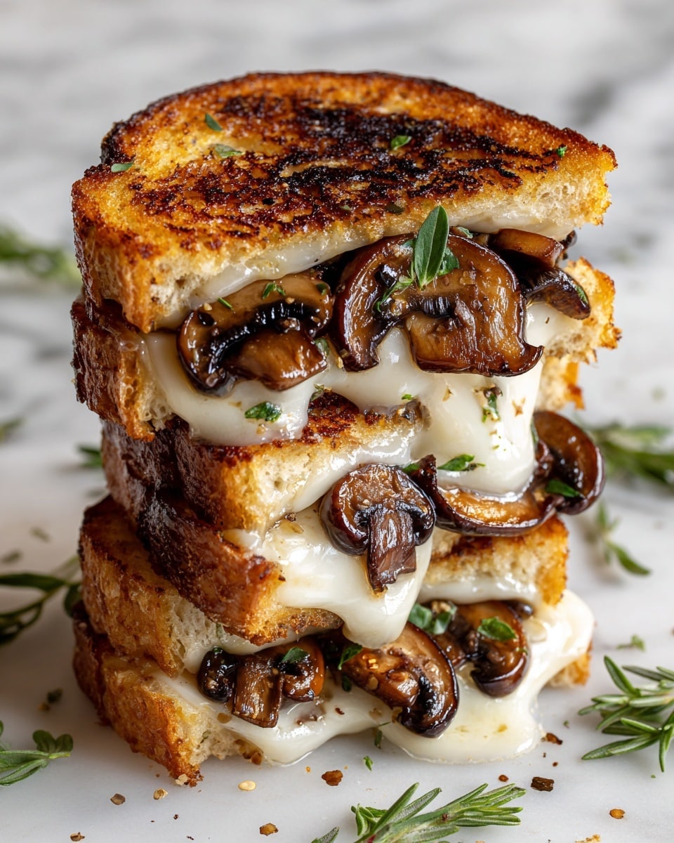 Mushroom Onion Gouda Grilled Cheese Recipe - Recipe Image
