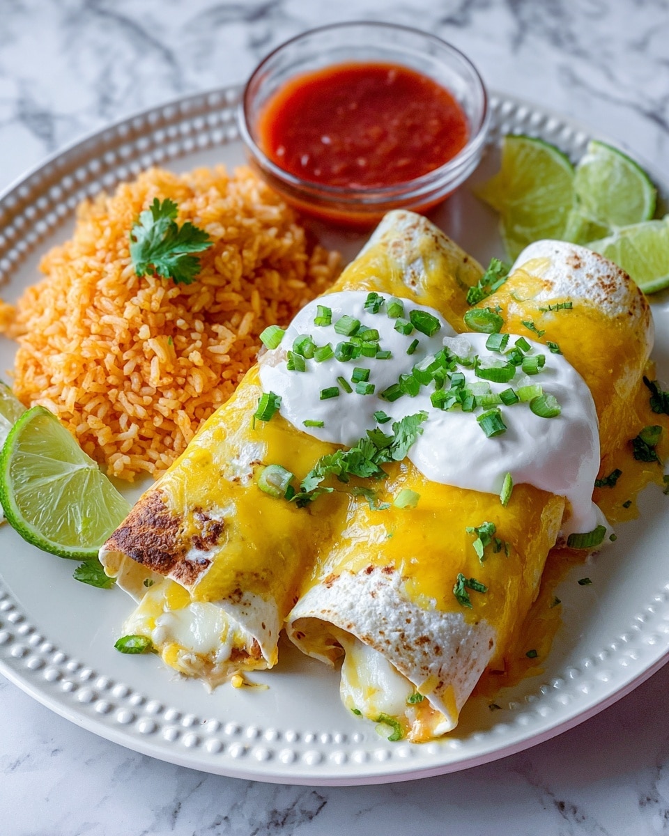 Smothered Green Chile Chicken Burritos Recipe - Recipe Image
