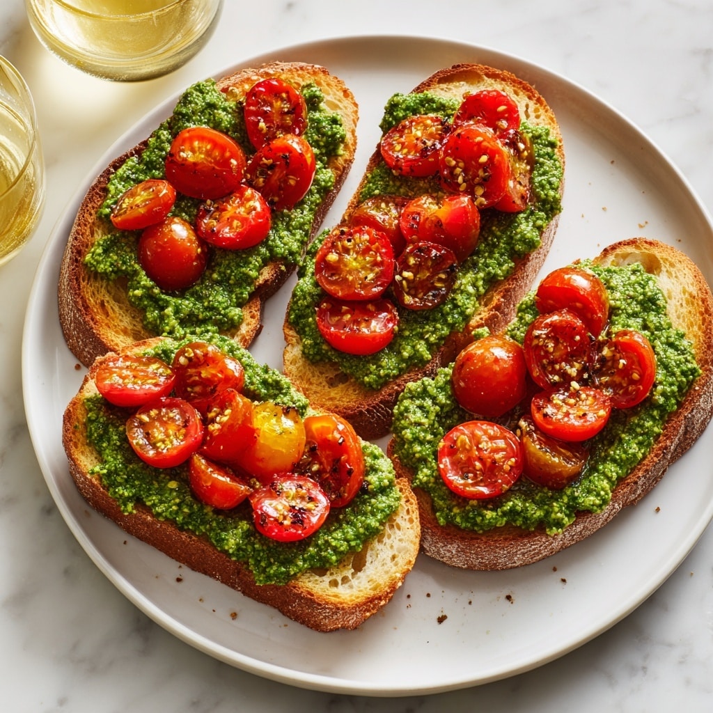 Classic Basil Pesto Crostini Recipe - Recipe Image