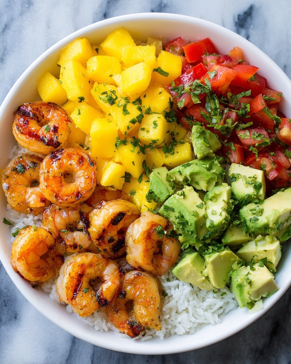Chipotle Shrimp Avocado and Mango Rice Bowls Recipe - Recipe Image