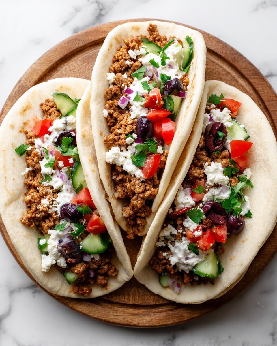 Mediterranean Ground Chicken Pitas Recipe - Recipe Image