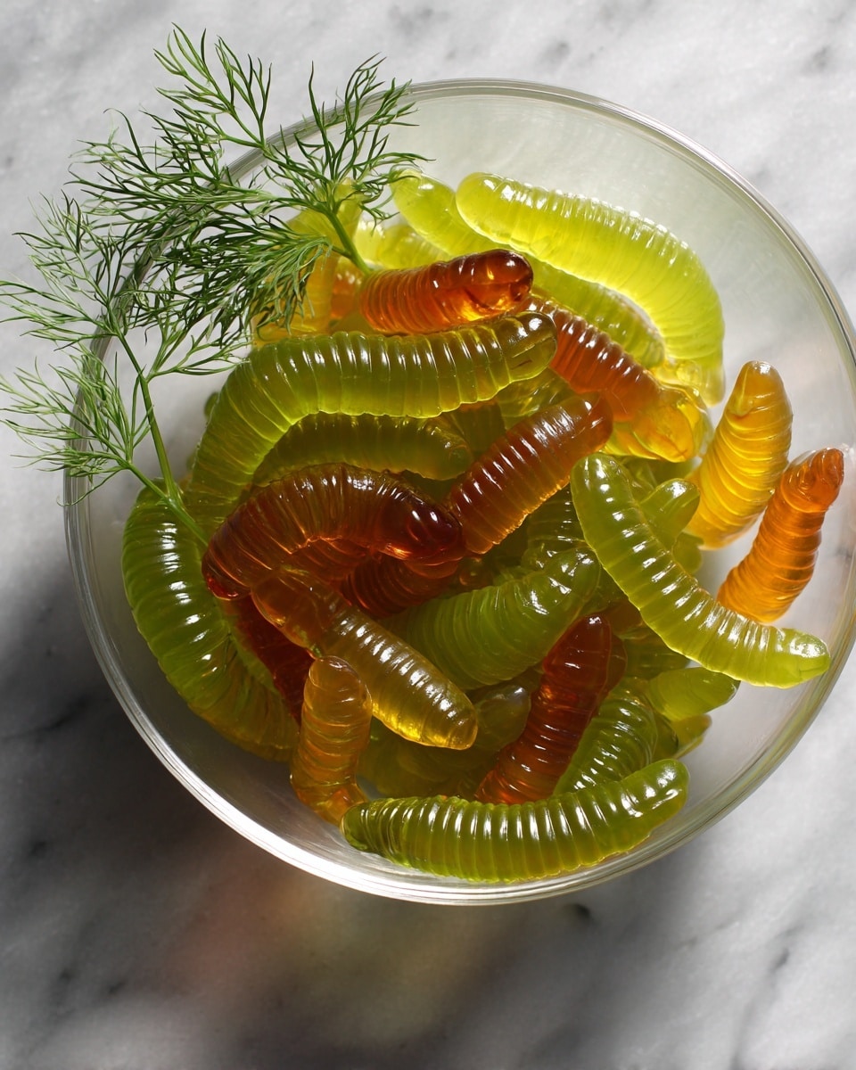 Homemade Dill Pickle Gummy Worms Recipe - Recipe Image