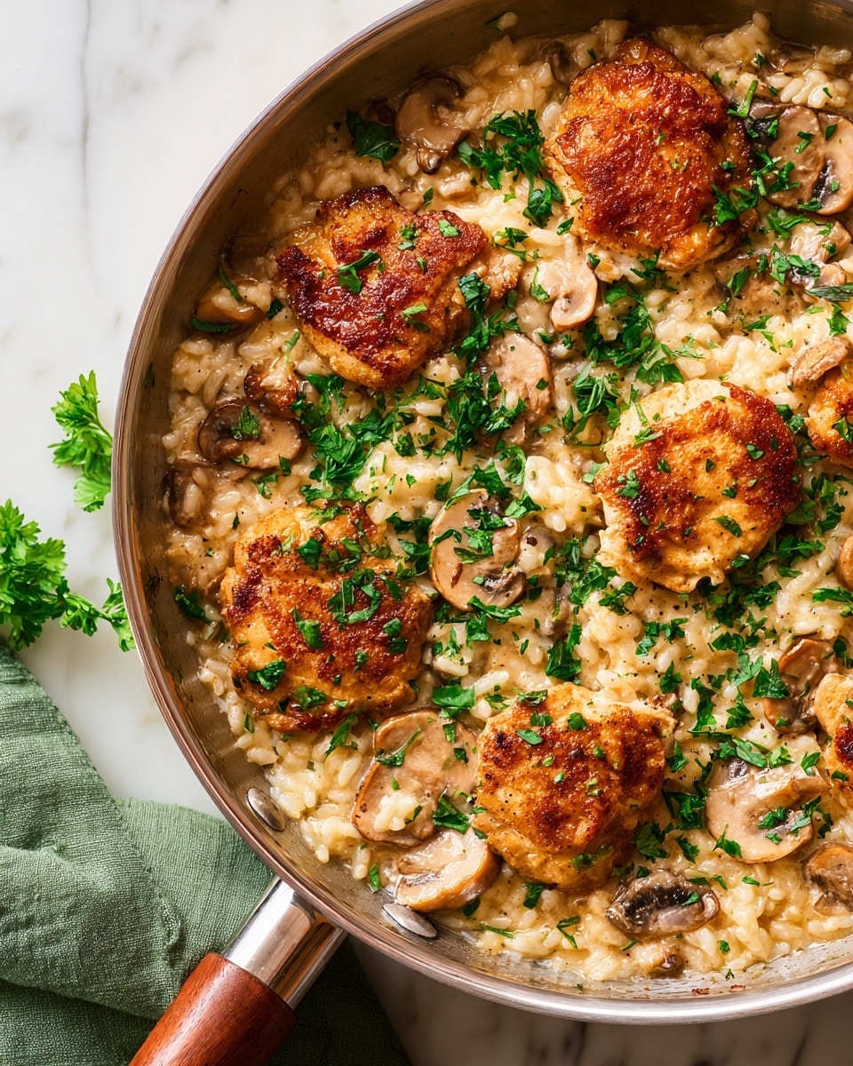 Creamy Mushroom Chicken and Rice Recipe - Recipe Image