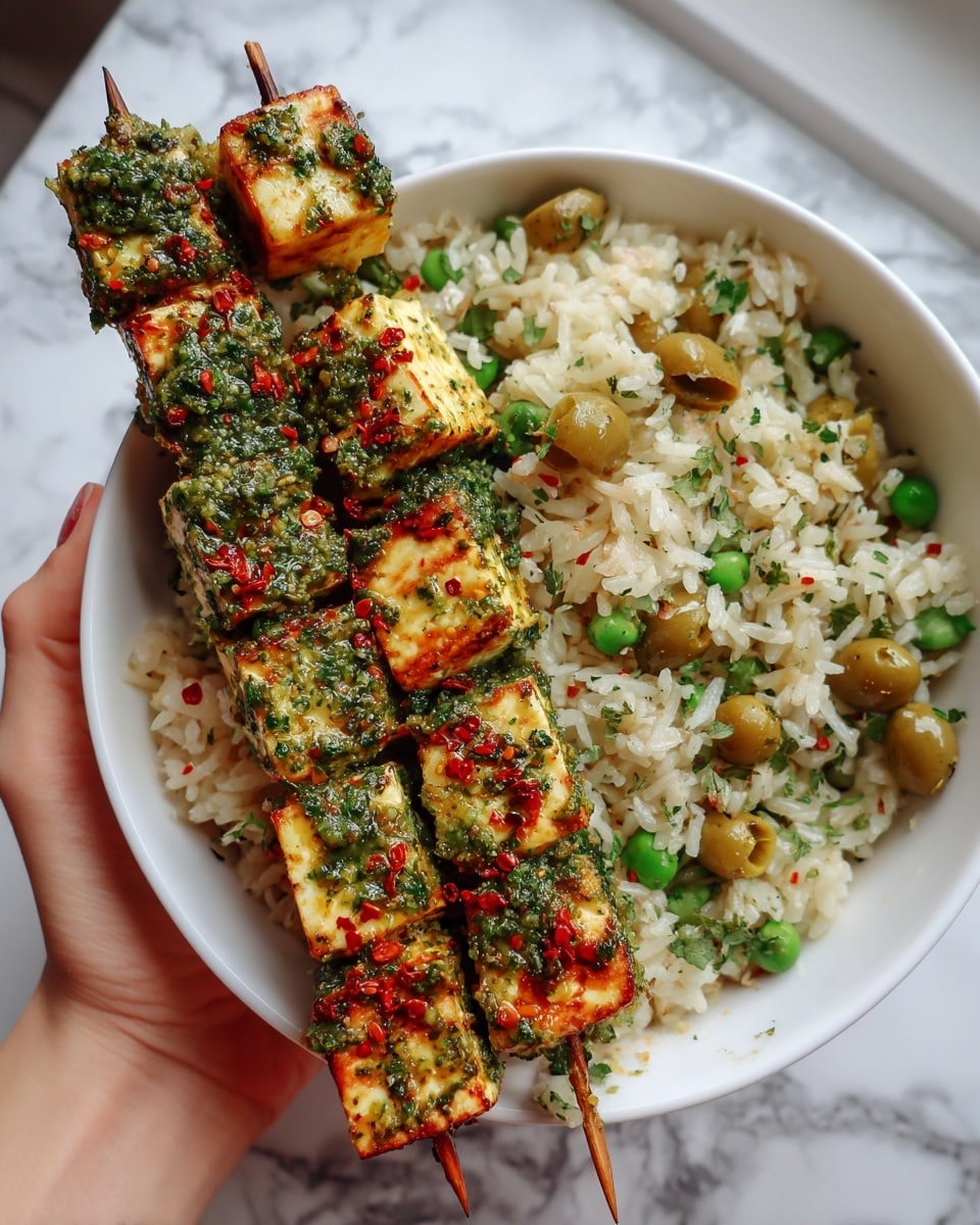 Lemon Coriander Tofu Skewers Recipe - Recipe Image