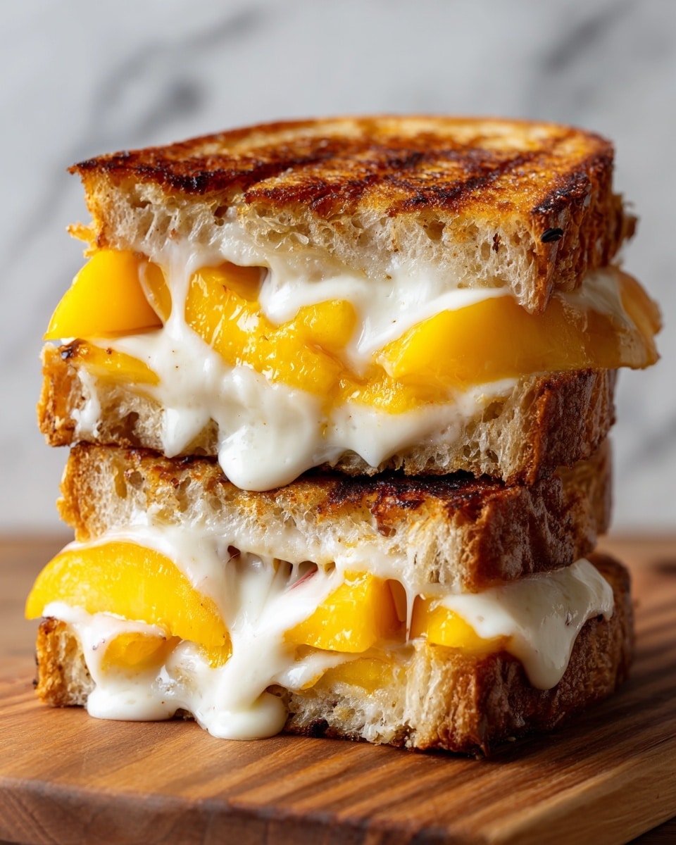 Honey Peach White Cheddar Grilled Cheese Recipe - Recipe Image