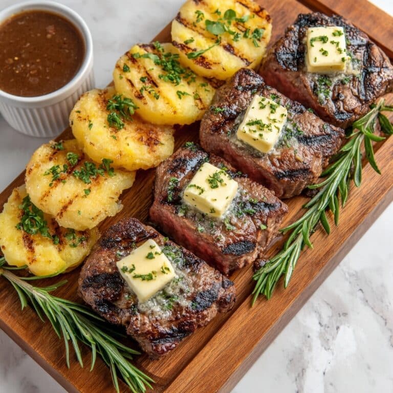 Grilled Tenderloin with Garlic Herb Butter Recipe