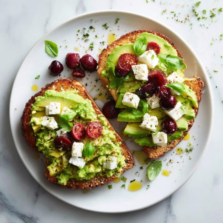 Avocado Feta Toast with Tomato, Cranberries & Olive Oil Recipe