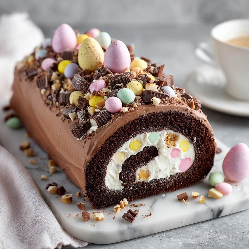 Easter Chocolate Log Cake Recipe - Recipe Image