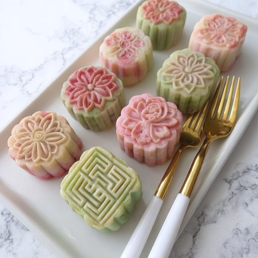 Strawberry Snow Skin Mooncakes Recipe