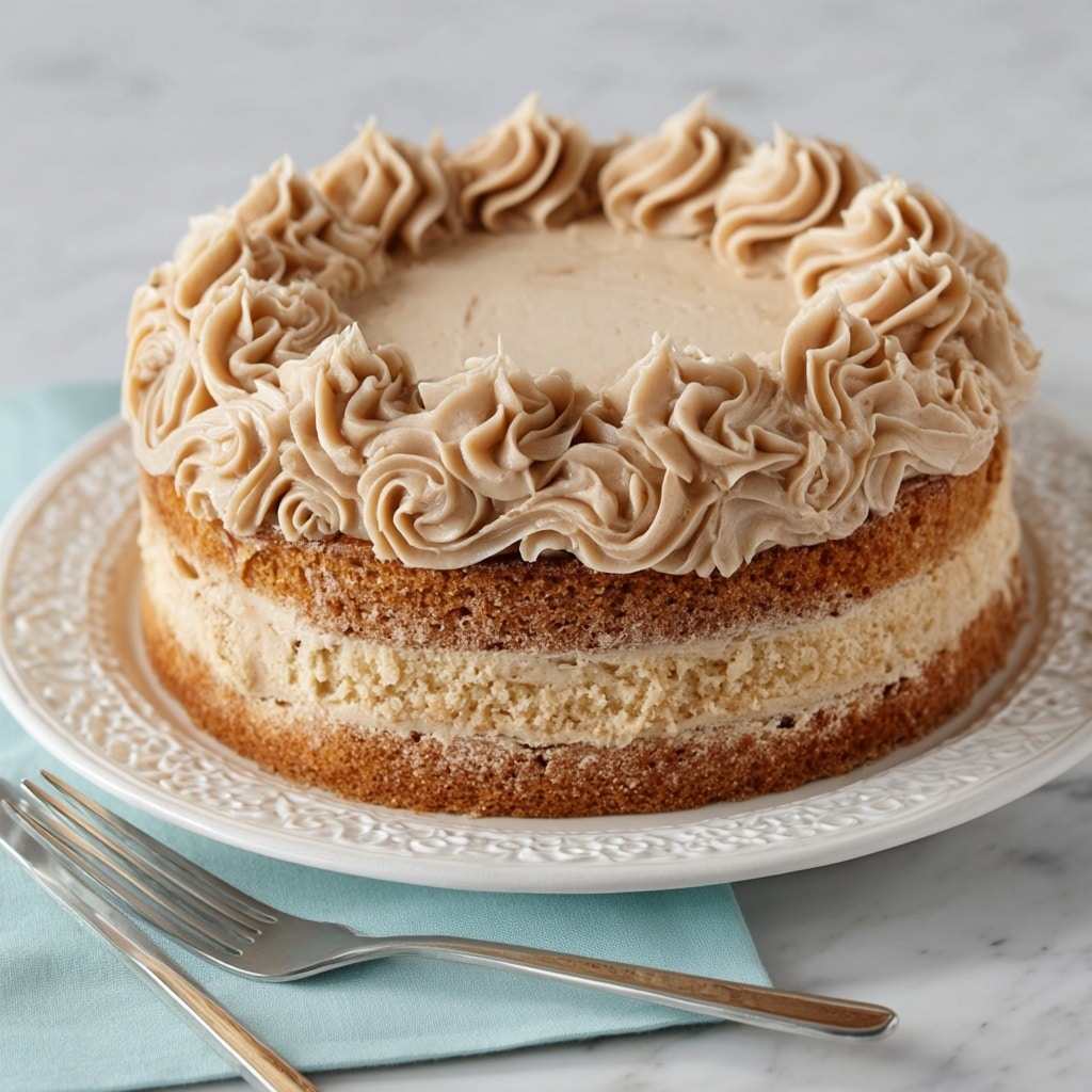 Vanilla Cream Cake with Quick Caramel Frosting Recipe - Recipe Image
