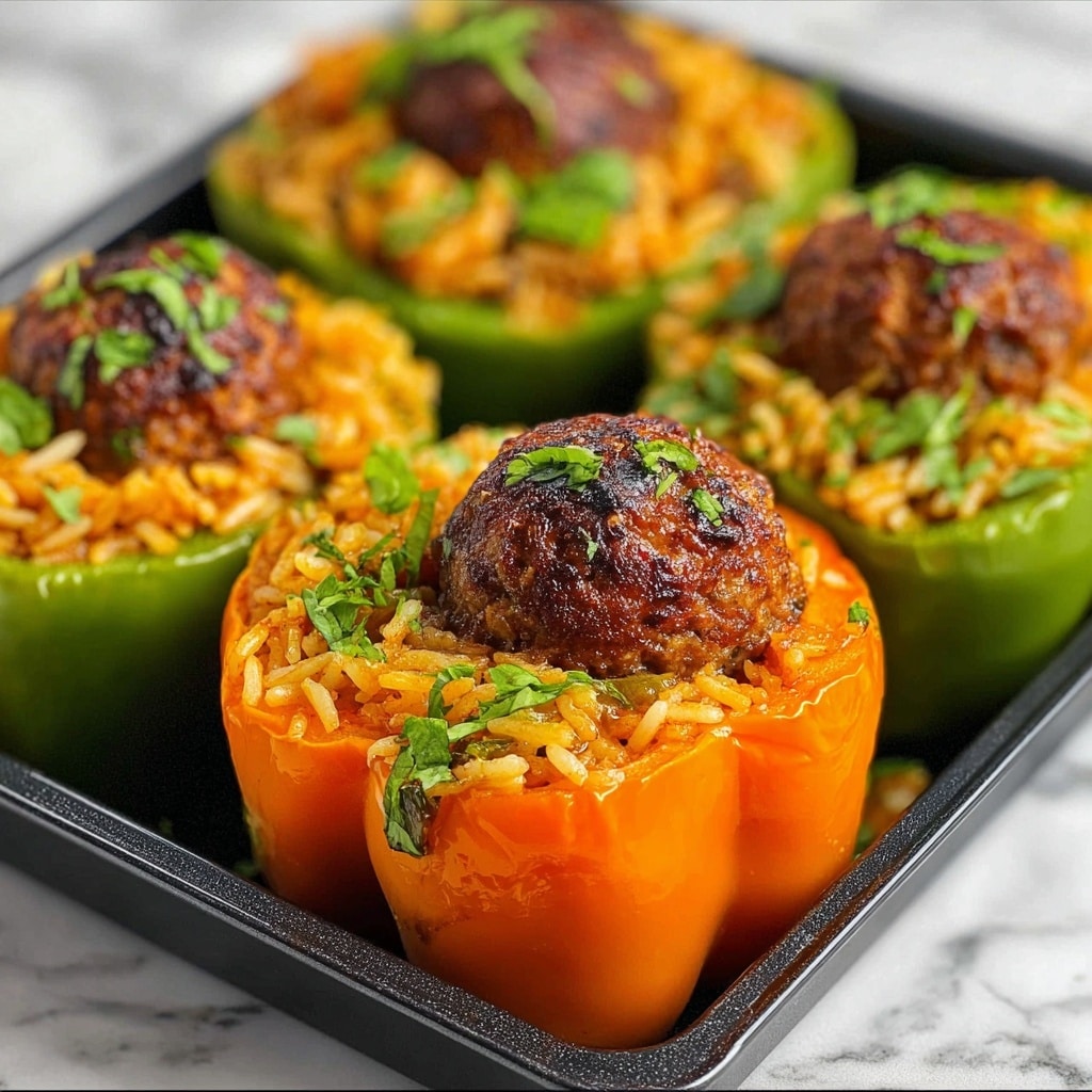 Stuffed Bell Peppers with Rice and Kefta Recipe