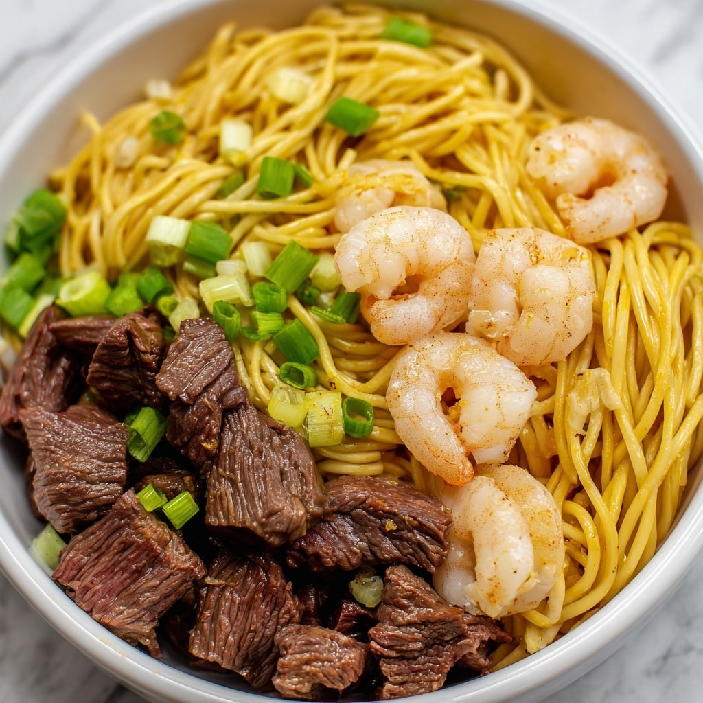 Steak Shrimp Noodles Recipe