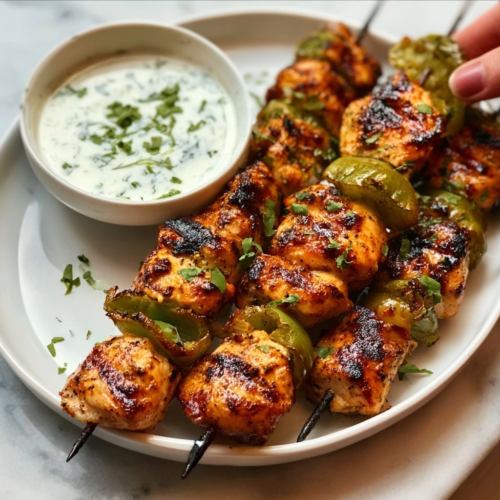 Spicy Honey Jalapeño Chicken Skewers with Cilantro Lime Dip Recipe