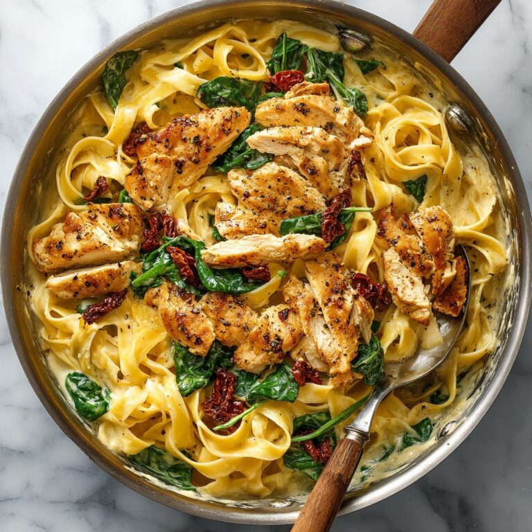 Creamy Chicken Pasta with Spinach and Sun-Dried Tomatoes Recipe