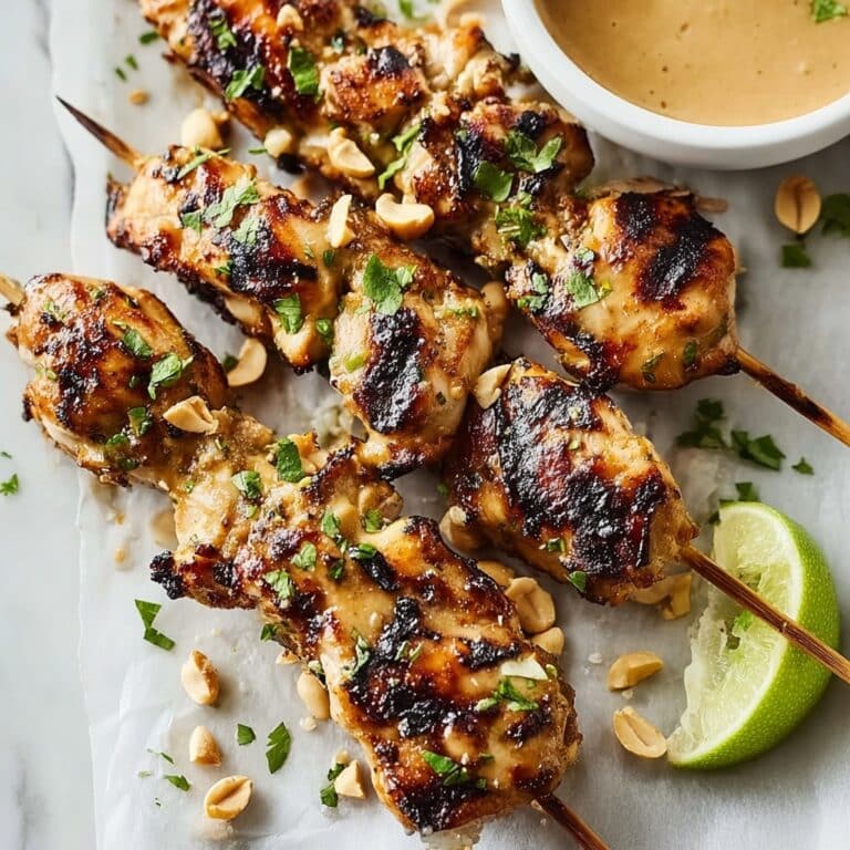 Chicken Satay with Spicy Peanut Sauce Recipe