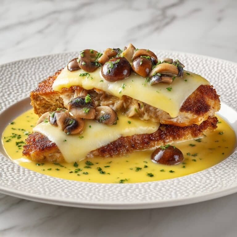 Cheesy Garlic Butter Mushroom Stuffed Chicken Recipe