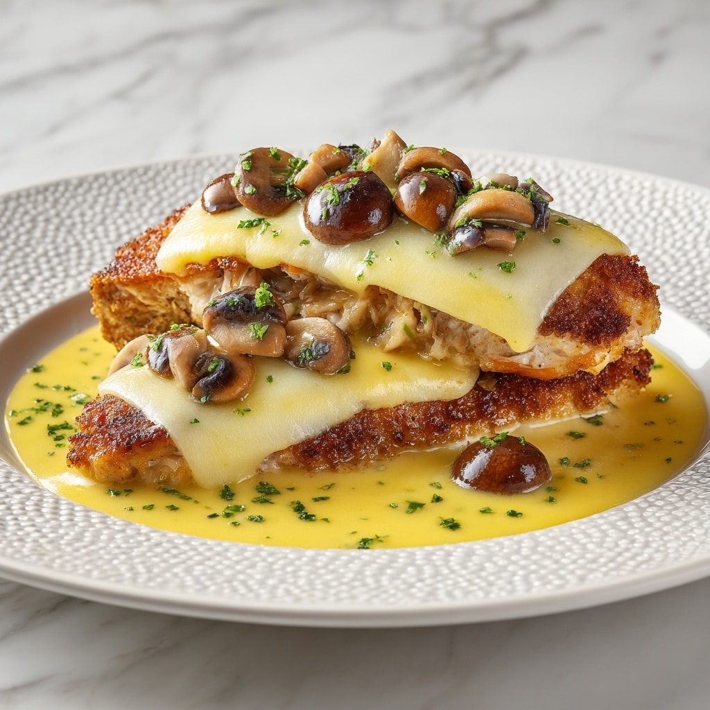 Cheesy Garlic Butter Mushroom Stuffed Chicken Recipe