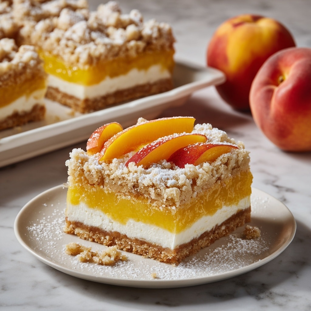 Peaches and Cream Pie Bars Recipe - Recipe Image