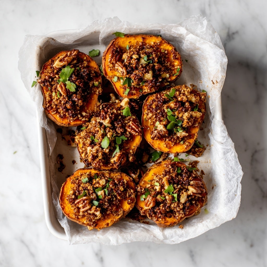 Twice Baked Sweet Potatoes with Pecan Streusel Recipe
