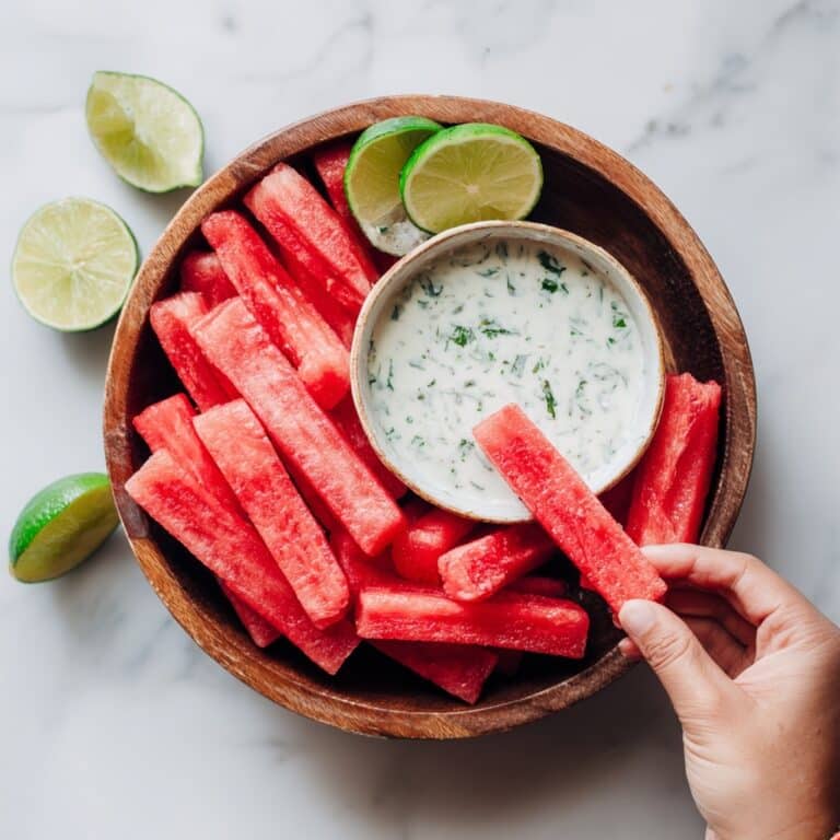 Watermelon Fries with Coconut Lime Dip Recipe