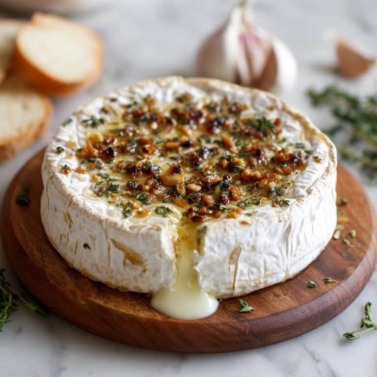 Savory Baked Brie with Garlic and Herbs Recipe