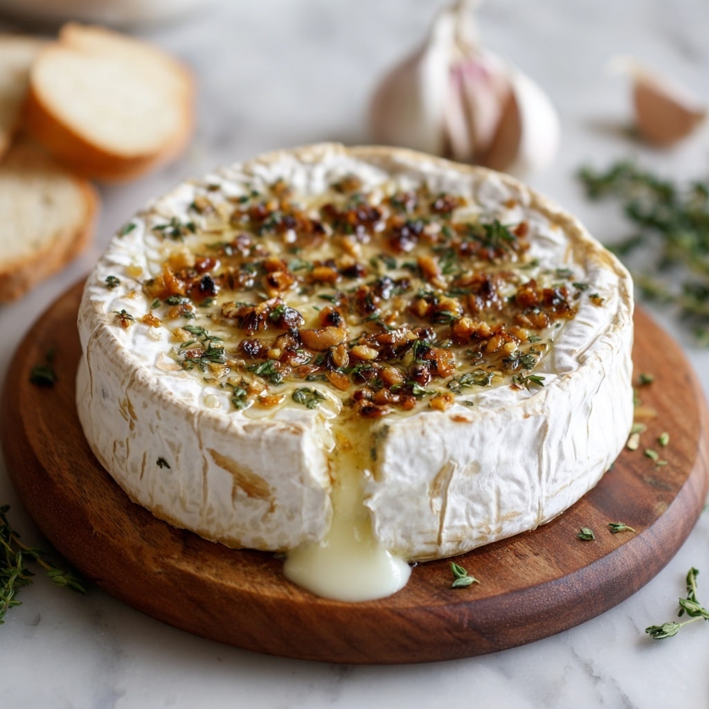 Savory Baked Brie with Garlic and Herbs Recipe