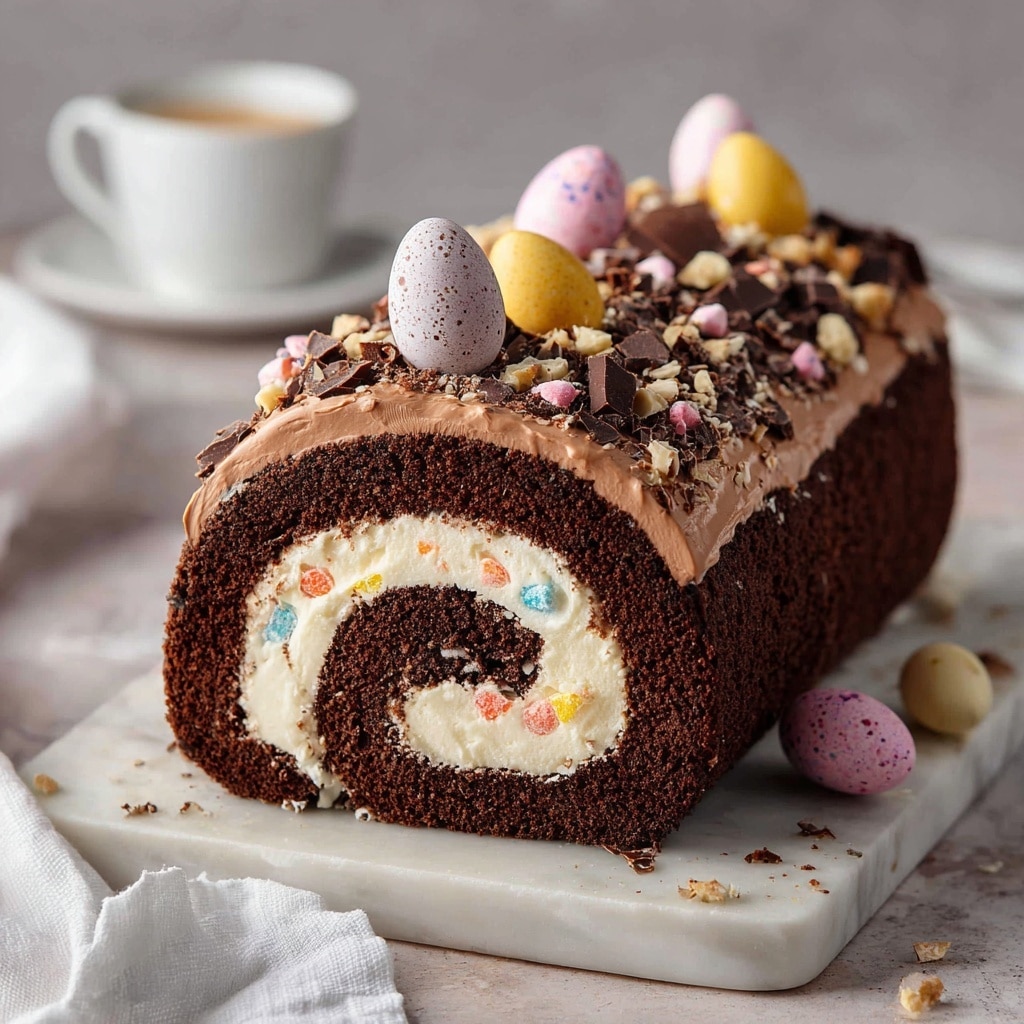 Easter Chocolate Log Cake Recipe - Recipe Image