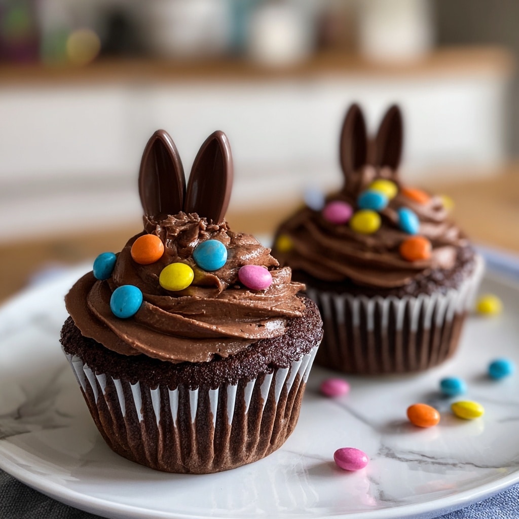 Easter Chocolate Bunny Surprise Cupcakes Recipe - Recipe Image
