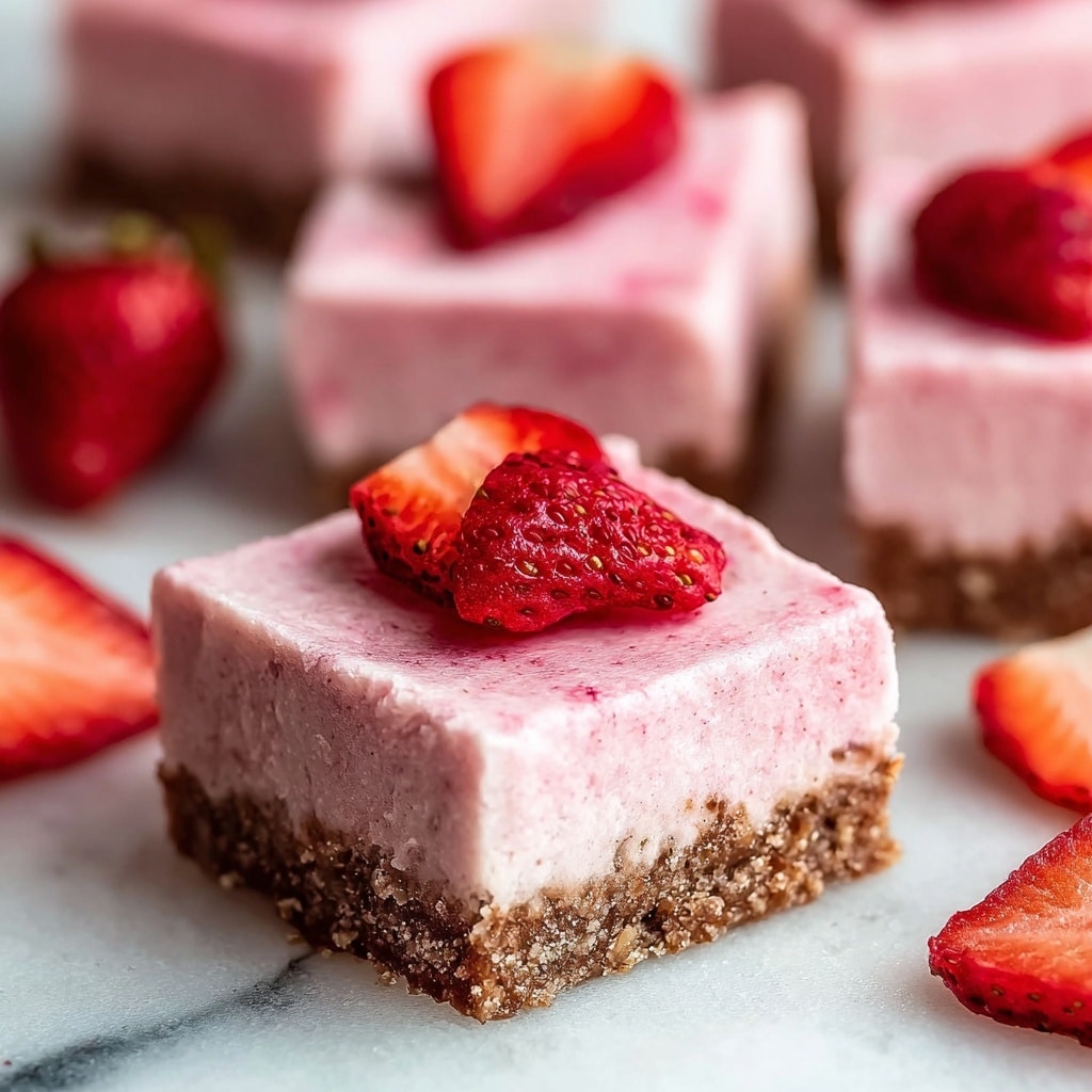 Strawberry Brownies with White Chocolate and Strawberry Glaze Recipe - Recipe Image