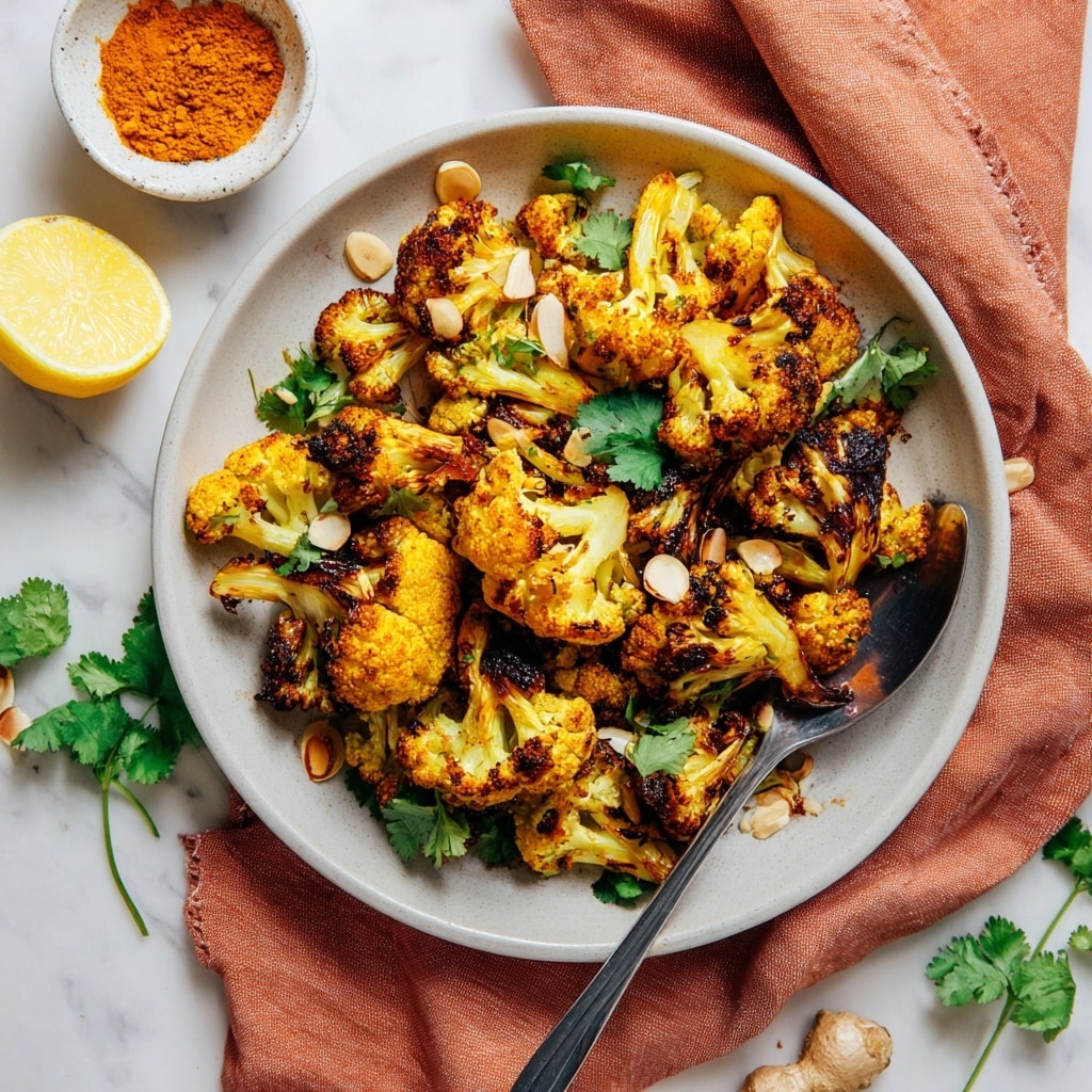 Oven-Roasted Cauliflower with Lemon Garlic Butter and Parmesan Recipe - Recipe Image