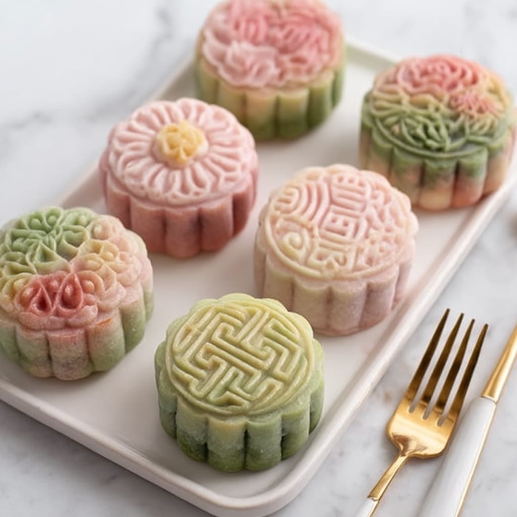 Strawberry Snow Skin Mooncakes Recipe - Recipe Image