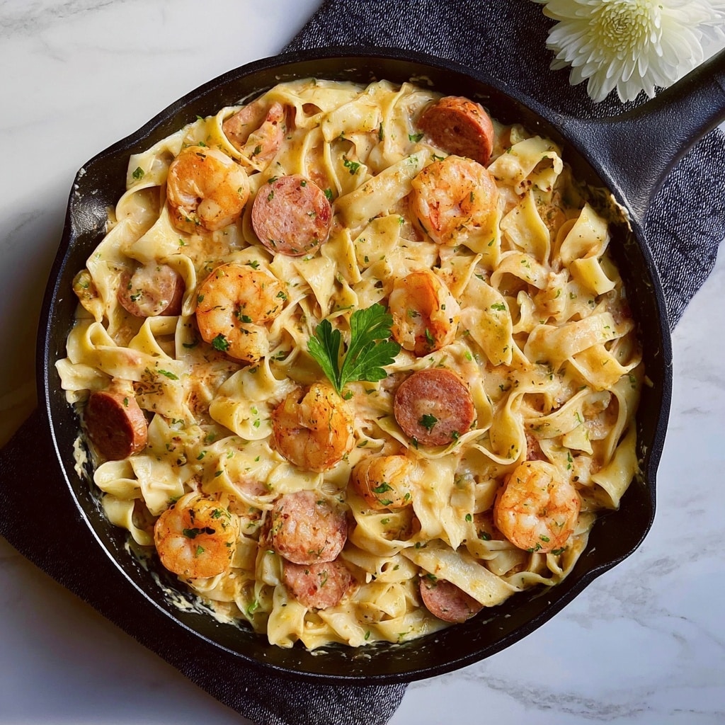 Cajun Shrimp and Sausage Alfredo Pasta Recipe