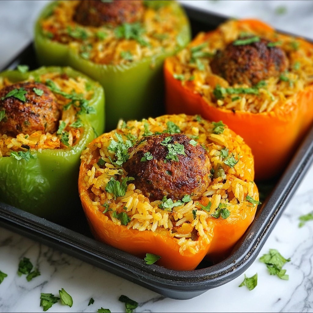 Stuffed Bell Peppers with Rice and Kefta Recipe - Recipe Image
