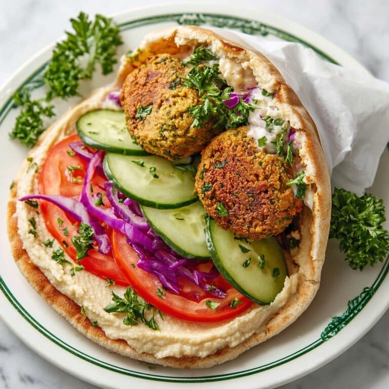 Falafel Wrap with Hummus, Fresh Vegetables, and Tahini Dressing Recipe