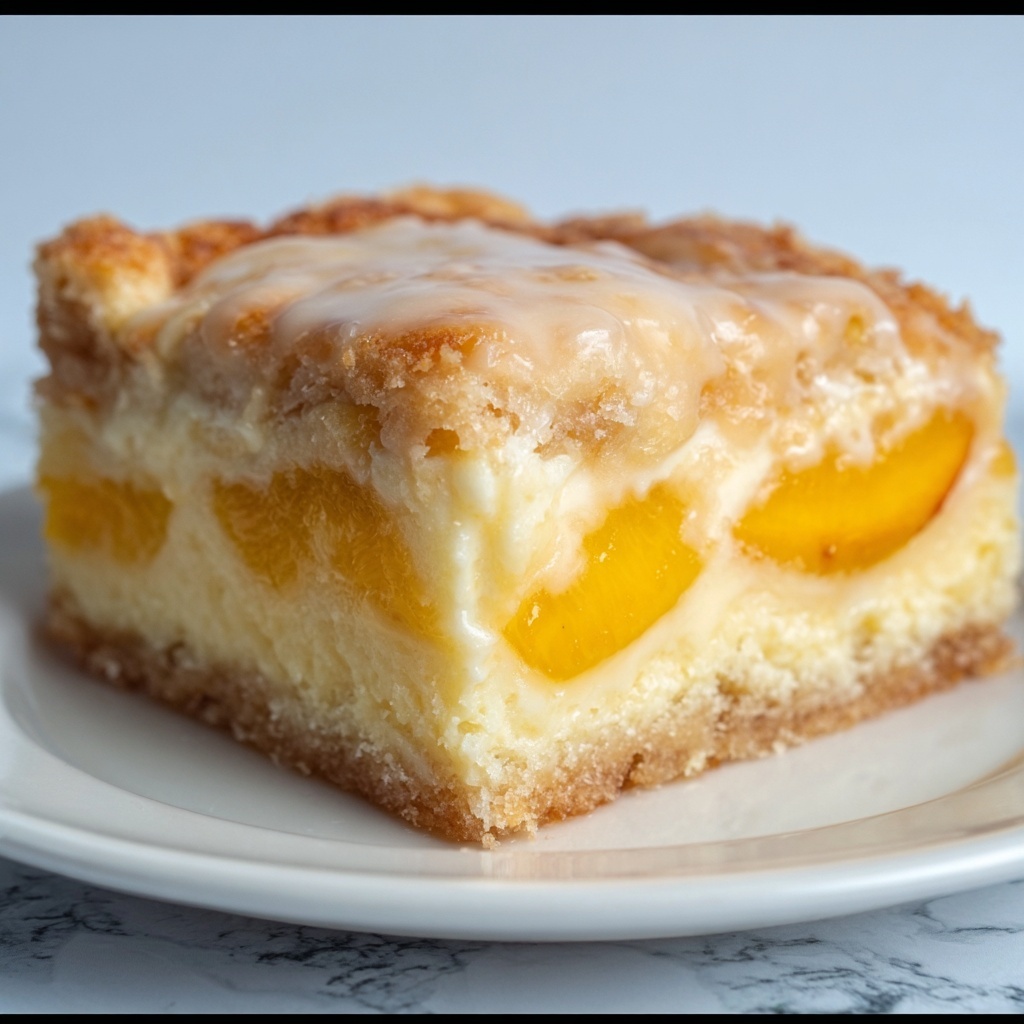 Peaches and Cream Cheesecake Bars Recipe