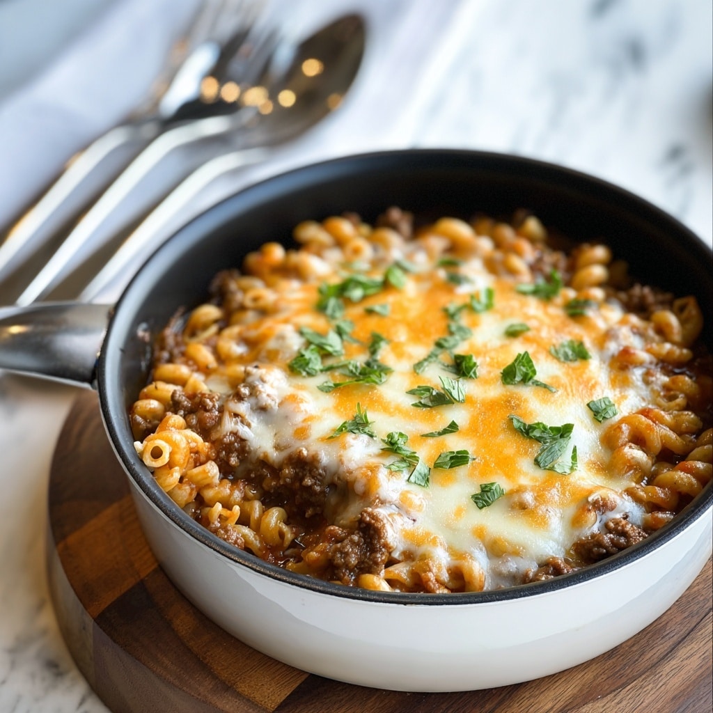 One Pot Cheeseburger Casserole Recipe - Recipe Image
