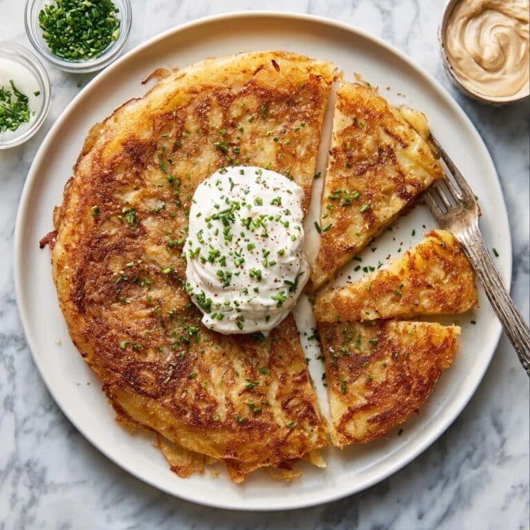 Potato Parsnip Rosti with Caramelized Onion Sour Cream Recipe