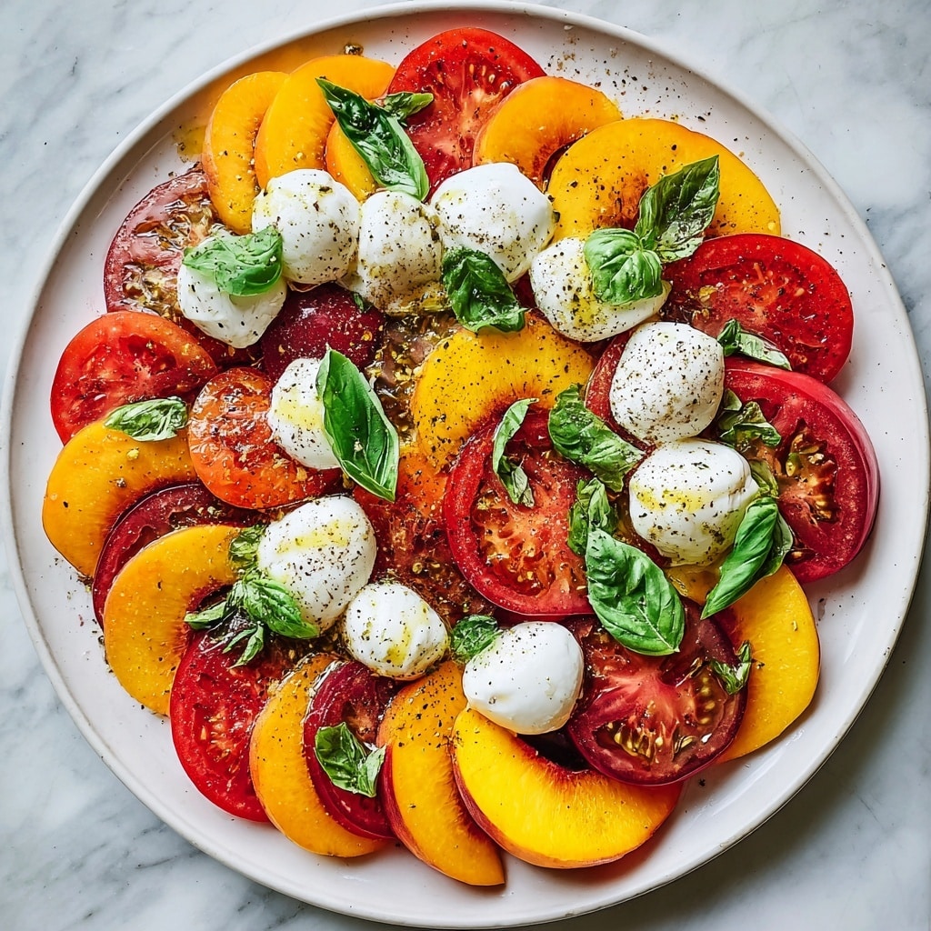 Tomato Peach Burrata Salad Recipe