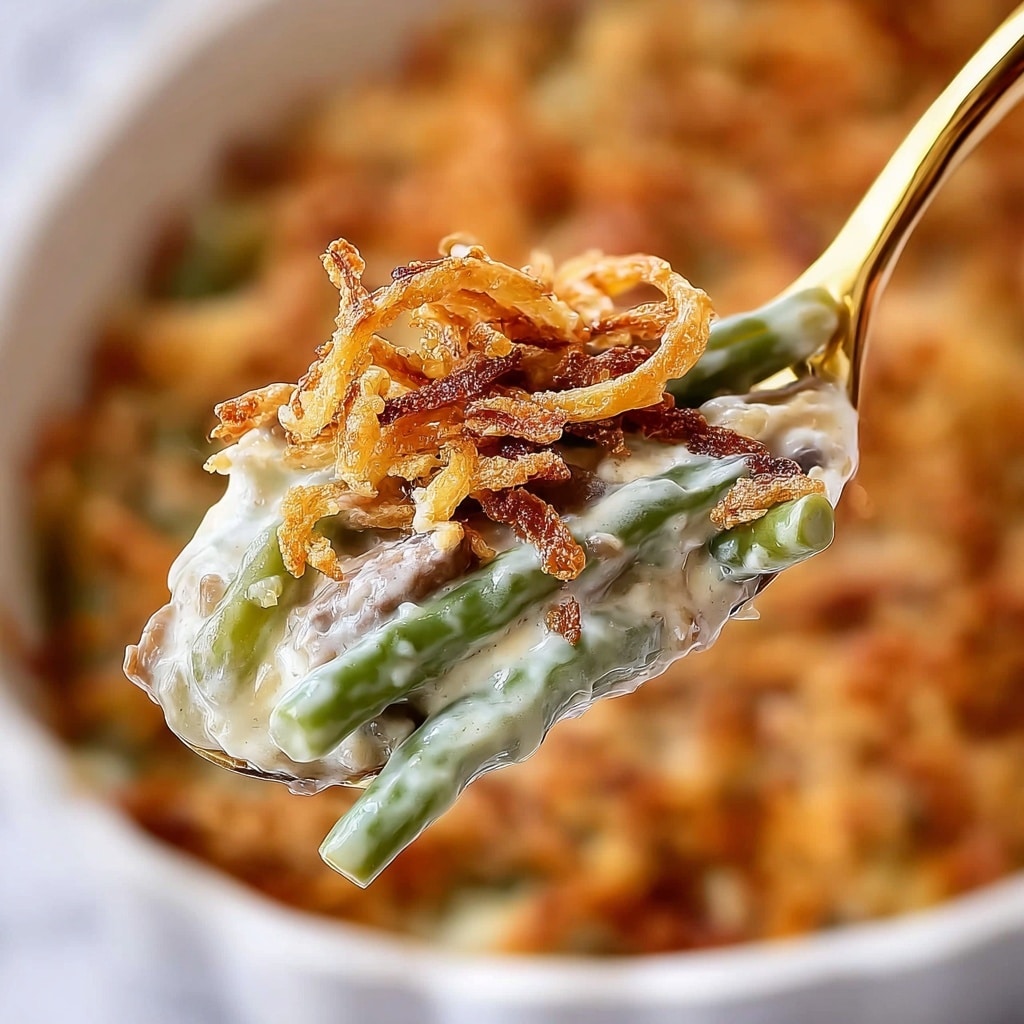 Cheesy Mushroom and Onion Green Bean Casserole Recipe