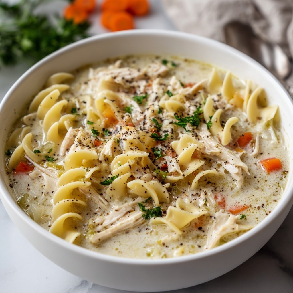 Creamy White Chicken Lasagna Soup Recipe - Recipe Image