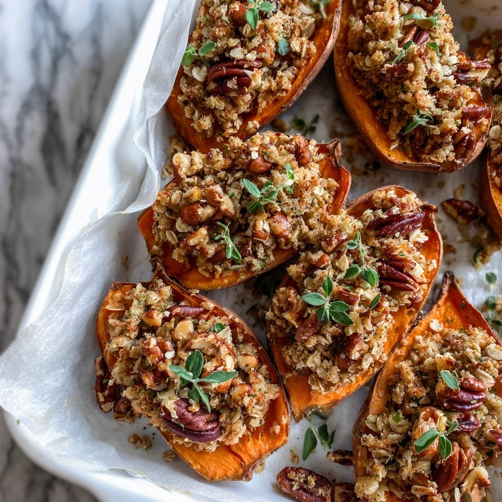 Twice Baked Sweet Potatoes with Pecan Streusel Recipe - Recipe Image