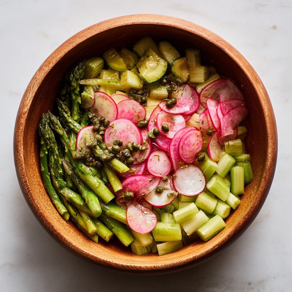 Asparagus and Radish Salad with Caper Vinaigrette Recipe - Recipe Image