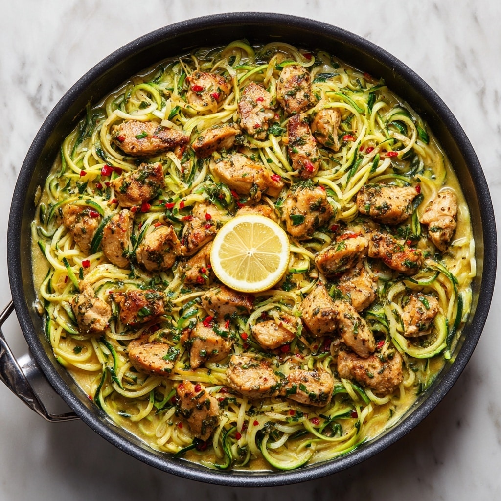 Lemon Garlic Chicken Zoodles Recipe - Recipe Image
