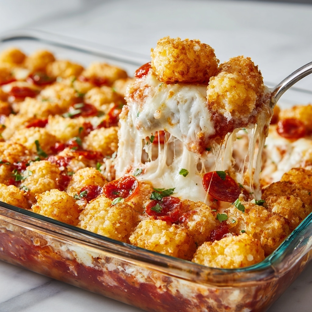 Tater Tot Pizza Casserole Recipe - Recipe Image