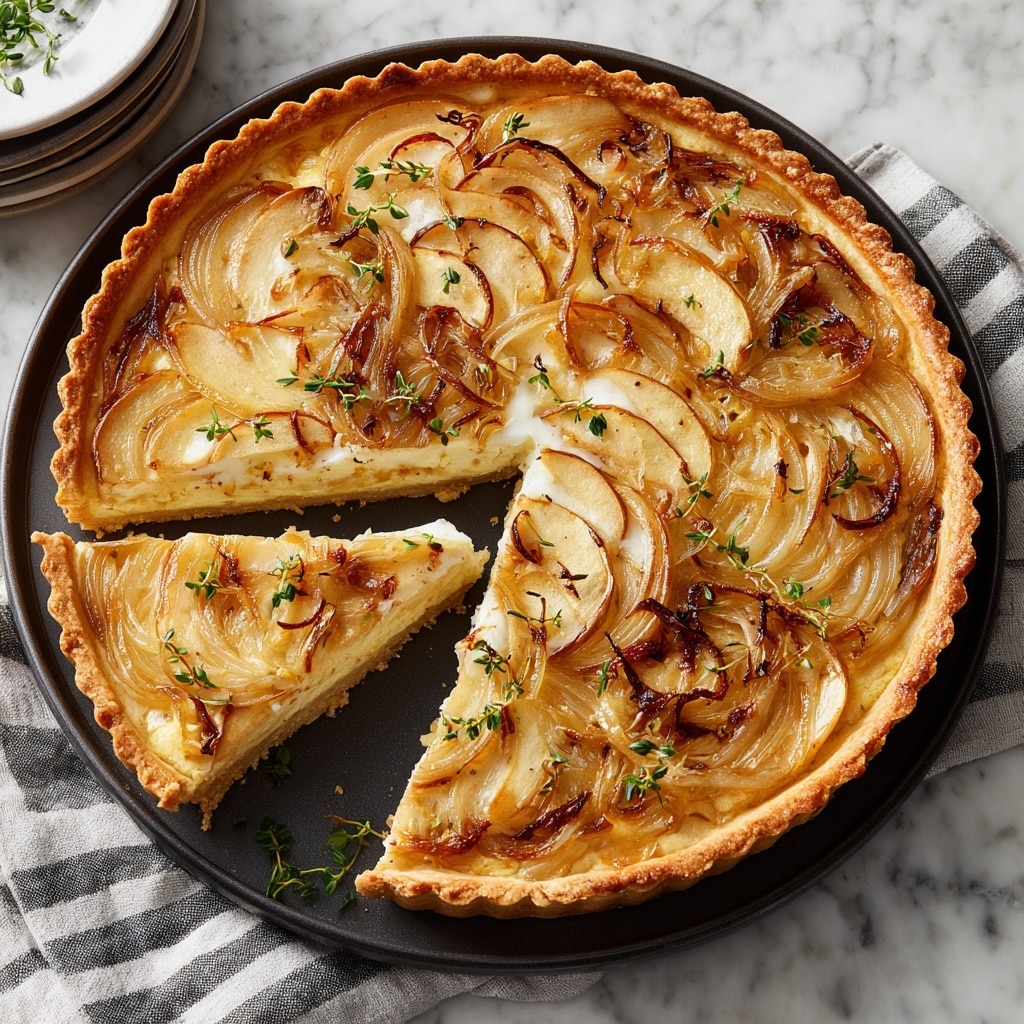 Caramelized Onion, Apple & Cheddar Tart Recipe - Recipe Image