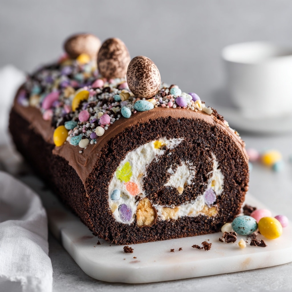 Easter Chocolate Log Cake Recipe