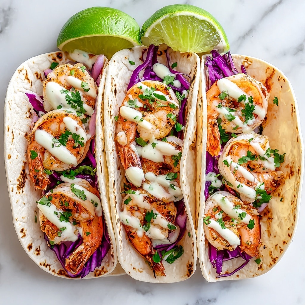 Quick Shrimp Tacos with Creamy Sauce and Fresh Lime Recipe - Recipe Image