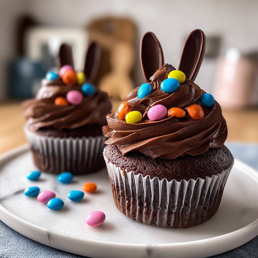 Easter Chocolate Bunny Surprise Cupcakes Recipe - Recipe Image