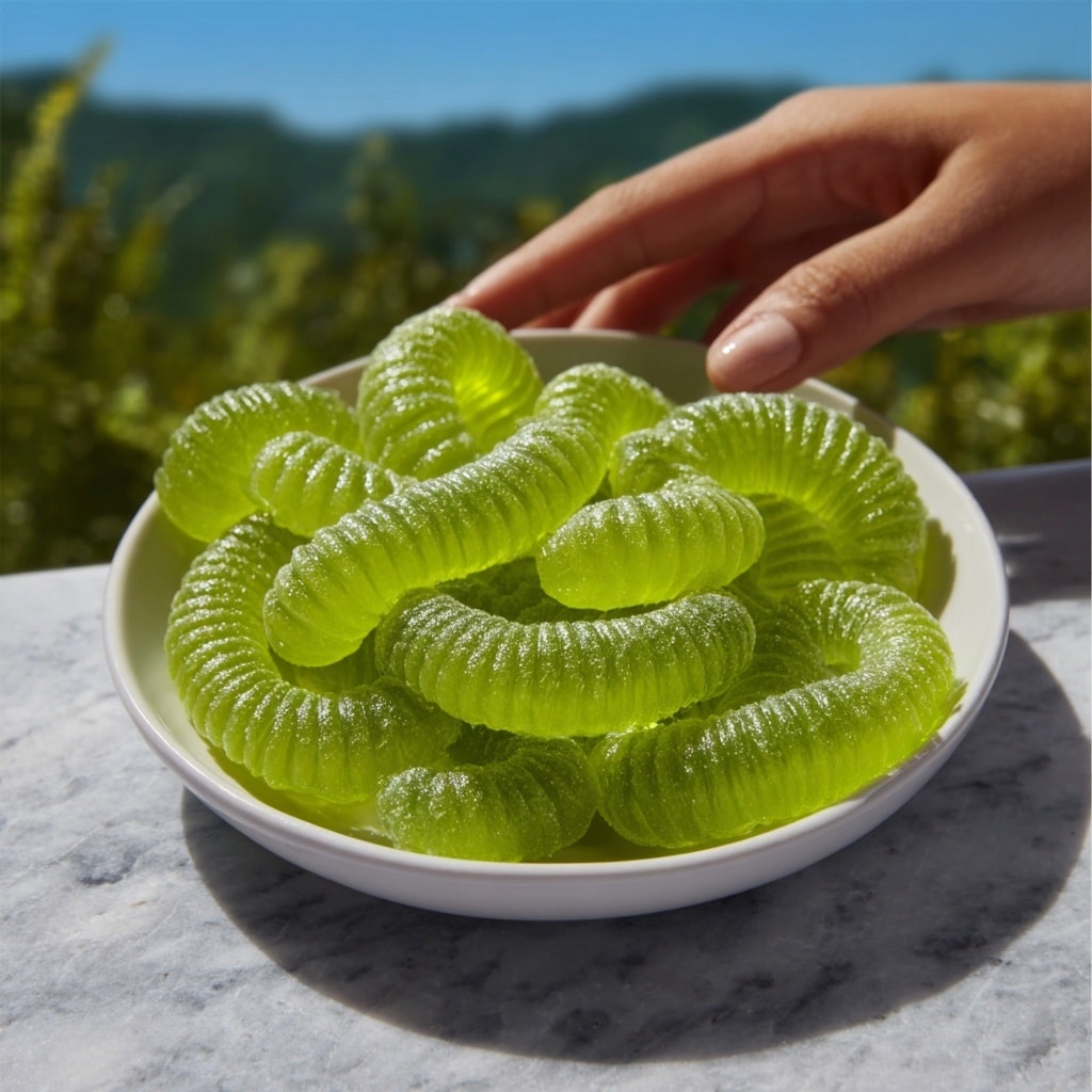 Homemade Dill Pickle Gummy Worms Recipe - Recipe Image
